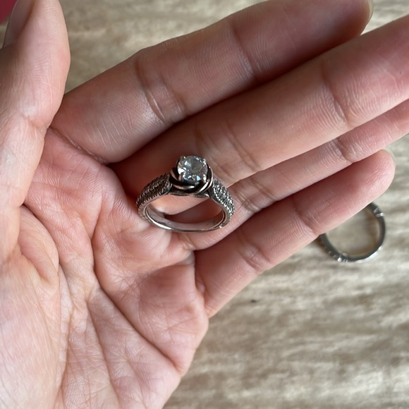 Silver rose ring 2 piece - Picture 2 of 8